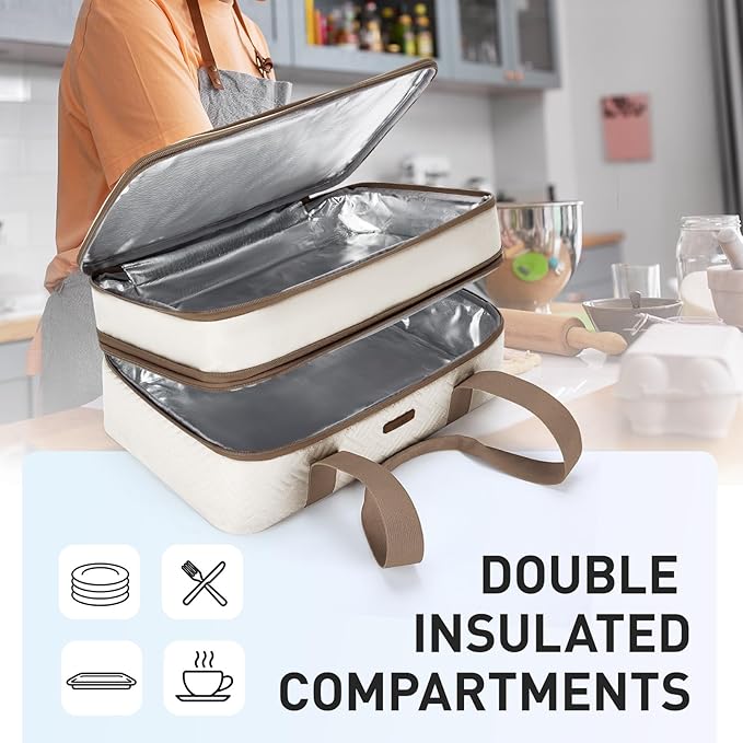 TOURIT Double Decker Insulated Casserole Carrier