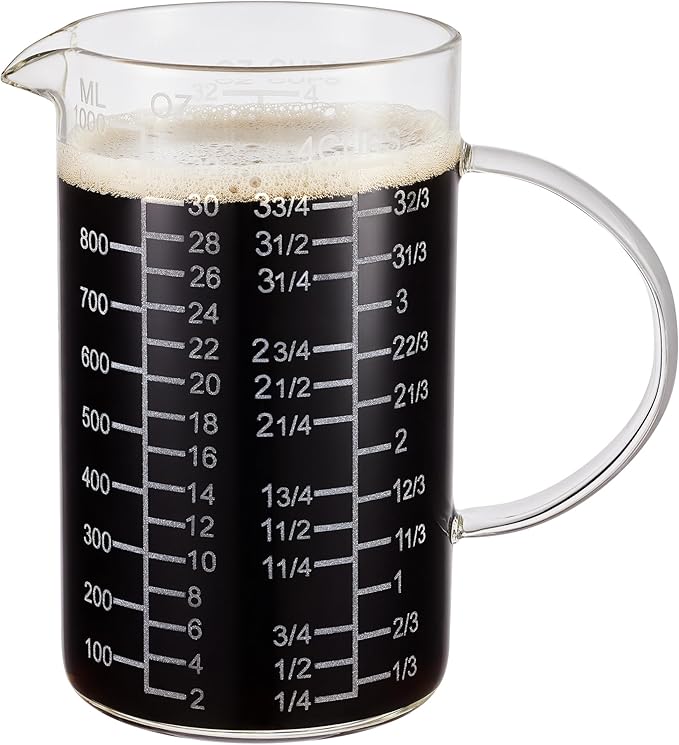 Ackers Mirror Etching Scale Glass Measuring Cup--Made of High Borosilicate