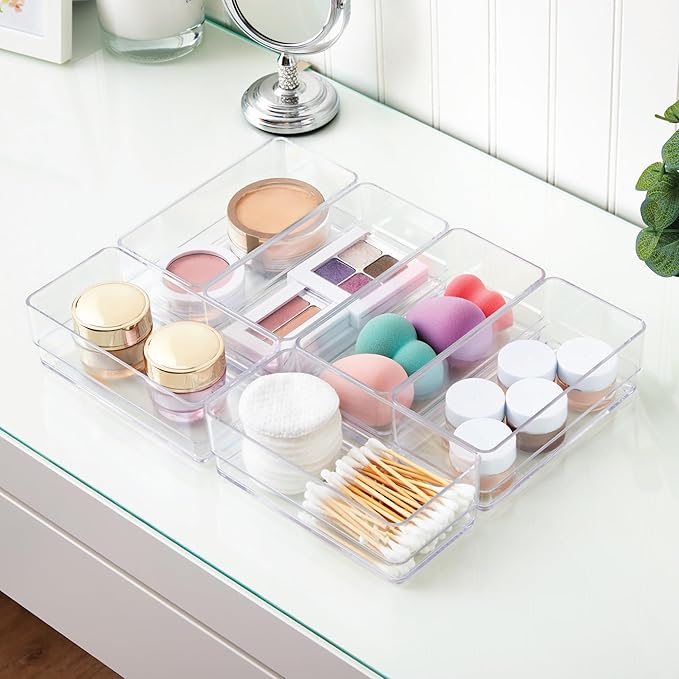 STORi SimpleSort 6-Piece Stackable Clear Drawer Organizer Set | 6" x 3" x 2"