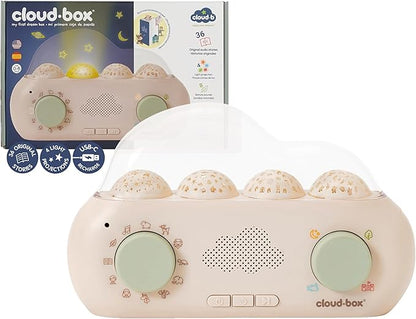 Cloudb Cloudbox My First Dreambox (English/Spanish) Storyteller Sound Machine | 36 Stories, 8 Melodies, 8 White Noises, 4 Light Projections | Star Projector Night Light, Rechargeable, Baby Essentials