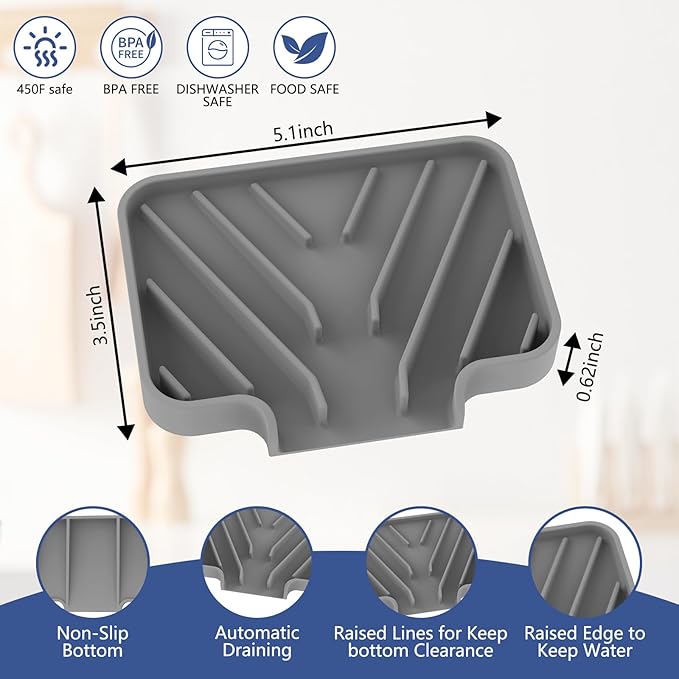 JACZZO Silicone Soap Dish for Shower and Bathroom