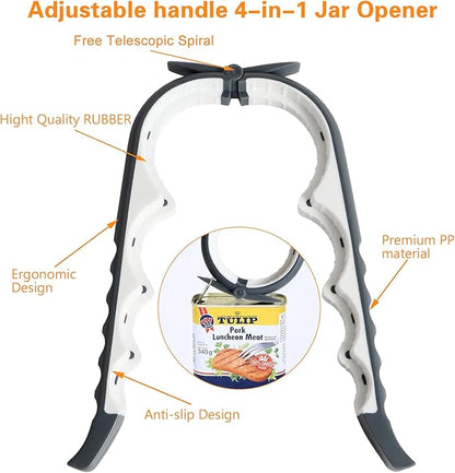 Jar Opener Bottle Opener for Weak Hands, 5-in-1 Multi-Function Can Opener