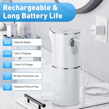 Fantictas Automatic Soap Dispenser, Touchless Hand Wall Mount Rechargeable 3