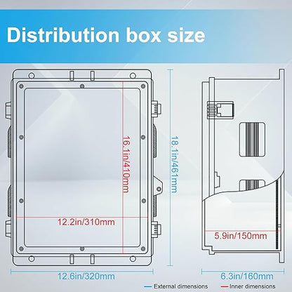 Outdoor Waterproof Electrical Junction Box, ABS Water Resistant Enclosure