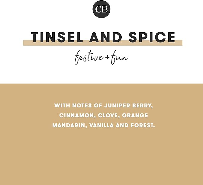 Capri Blue Tinsel & Spice Scented Candles for Home - Glimmer Inverted Jar Candles - Soy Candles - Holiday Candle with Mulberry & Gold Ombre Glass Holder (10 oz)
