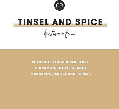 Capri Blue Tinsel & Spice Scented Candles for Home - Glimmer Inverted Jar Candles - Soy Candles - Holiday Candle with Mulberry & Gold Ombre Glass Holder (10 oz)