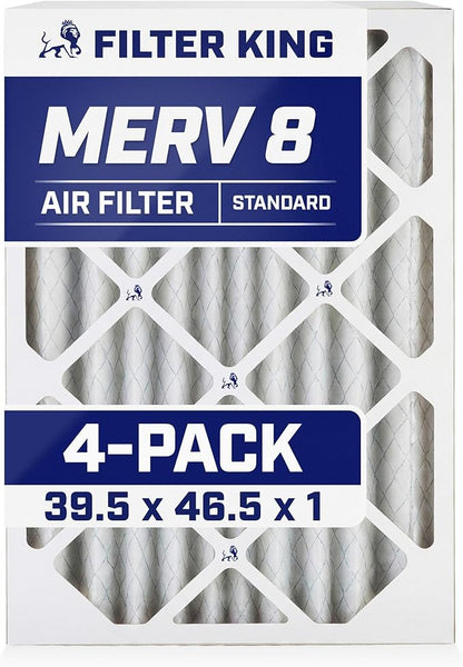 Filter King 39.5x46.5x1 Air Filter | 4-PACK | MERV 8 HVAC Pleated A/C Furnace