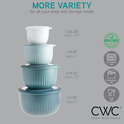 COOK WITH COLOR 4pc Plastic Mixing Bowl Set with Lids
