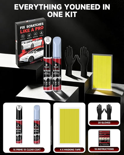 PPSW Pearl White Multi-Coat for Tesla Touch Up Paint Kit[2K Clear Coat Included],Exact Color Match Touch Up Paint for Chip and Scratch Repair