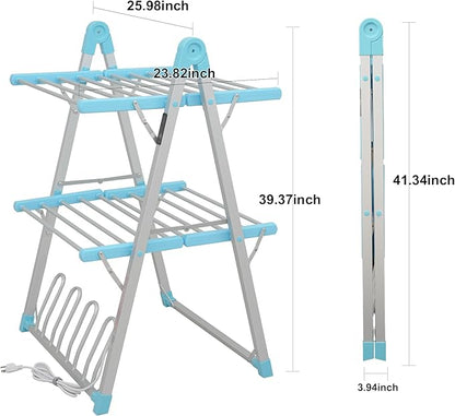 SHARNDY Electric Heated Clothes Drying Rack, Foldable Heated Garment Dryer