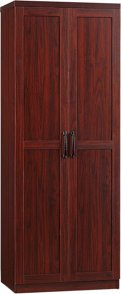 HOMCOM 63" 2-Door Kitchen Pantry, Freestanding Storage Cabinet with 5-Tier Shelving and 2 Adjustable Shelves for Dining Room, Espresso