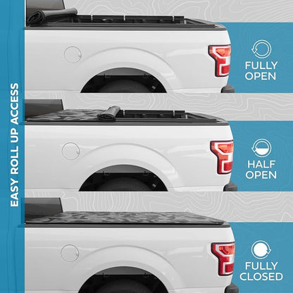 Camo Truck Tonneau Cover for Ram 1500 (2002-2018), RAM 1500 Classic (2019-2024), Ram 2500/3500 (2003-2025) 6.4 ft Bed Soft Roll-Up All-Weather Truck Bed Cover Camo Graphic Classic Body Only NO RAMBOX