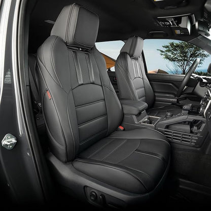 coverdream Tacoma Hybrid Seat Covers Full Set for 2024-2026 Toyota Tacoma TRD Sport,TRD Off-Road,Limited,Trailhunter Pickup,Waterproof Leather Car Seat Protector(Black & Carbon Fiber)