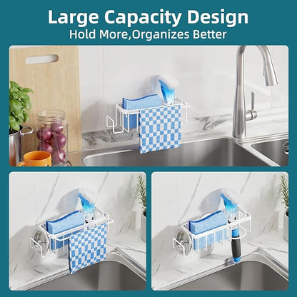 TAILI 4-in-1 Sink Caddy with Strong Suction Cup, Sponge Holder