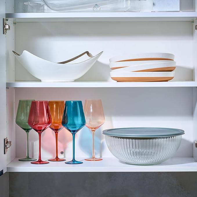 8pc Ribbed Glass Mixing Bowls