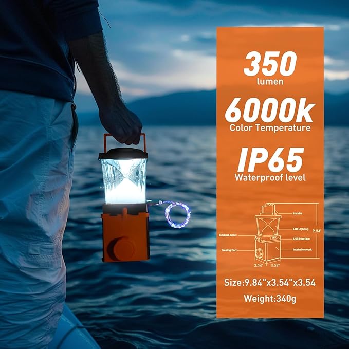 Environmentally Conscious Lighting, Saltwater Camping Lantern - Survival & Emergency Outdoor Ligh Simply add Salt Water to Activate The Light. It's That Easy