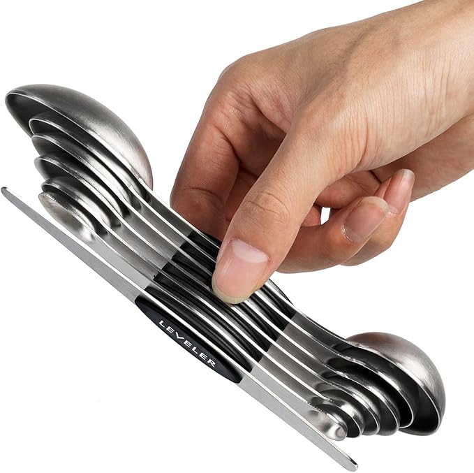 Magnetic Measuring Spoons Set Stainless Steel Dual Sided Stackable Teaspoon