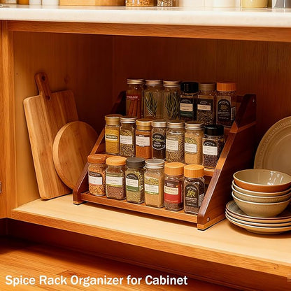 Acacia Wooden Spice Rack for Countertop