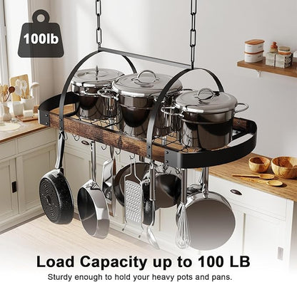 Hanging Pot Rack, 32-Inch Ceiling Pot Rack