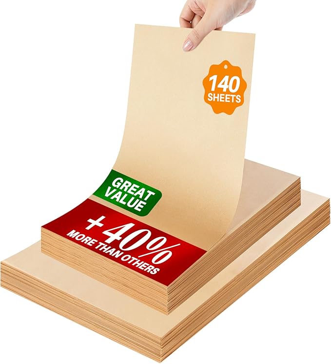 140 Parchment Paper Sheets 9x13 Inch | Precut Unbleached Baking Paper Sheets