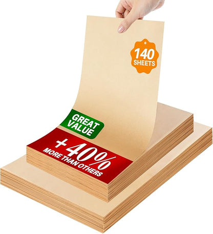140 Parchment Paper Sheets 9x13 Inch | Precut Unbleached Baking Paper Sheets