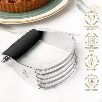 Zulay Kitchen Large 4-Inch Dough Blender Top Professional