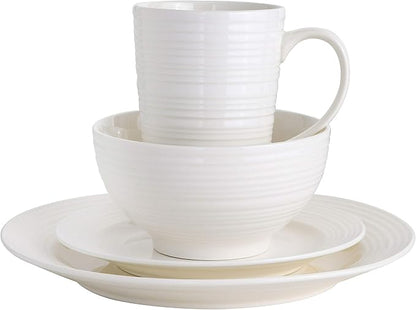 Gibson - 102504.16RM Gibson Home Amelia Court 16 Piece Dinnerware Set, White