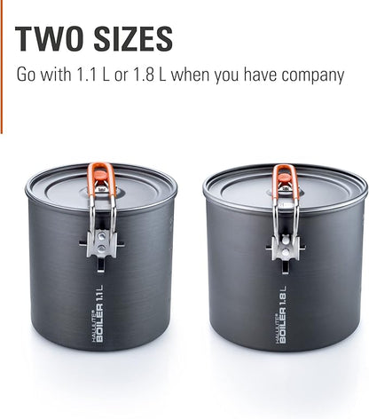 GSI Outdoors Halulite Boiler Ultralight Hard-Anodized Pot with Folding Handle, Fast-Heating Camping Cookware for Backpacking, Hiking & Outdoor Cooking