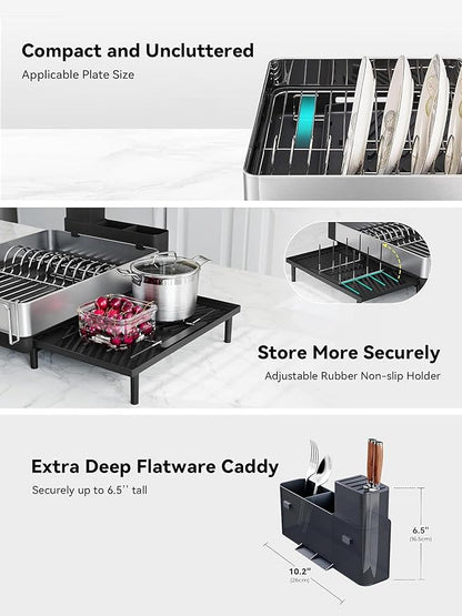 SUNLY Large Dish Drying Rack, Expandable Dish Racks