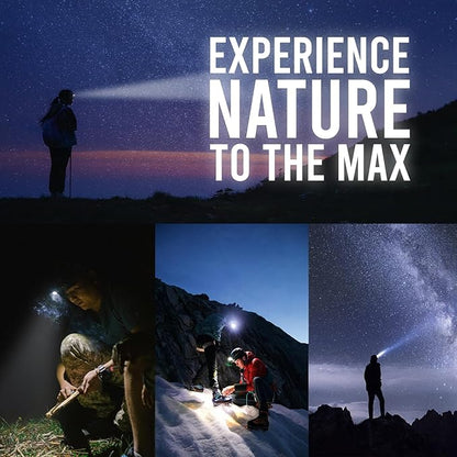 Phone Skope 3oz. Waterproof LED Headlamp with Red Light, Hands Free Torch for Hunting, Camping, or Backpacking, Rechargeable Battery, 2000 Lumen Output
