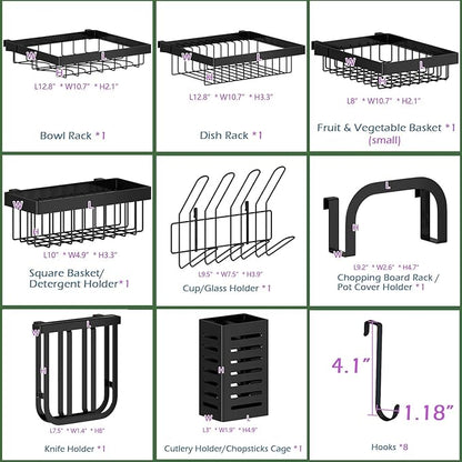 PUSDON Over the Sink Dish Drying Rack, 2 Tier Adjustable Large Capacity