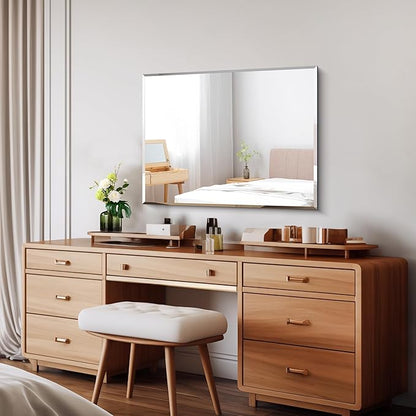 CILIBER Beveled Mirror, 24x30 Frameless Beveled Bathroom Mirrors
