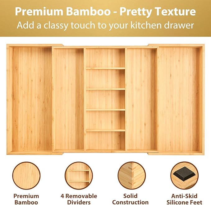Umilife Extra Large Expandable Kitchen Drawer Organizer