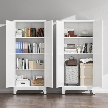 COFaR White Farmhouse Storage Kitchen Pantry Cabinet