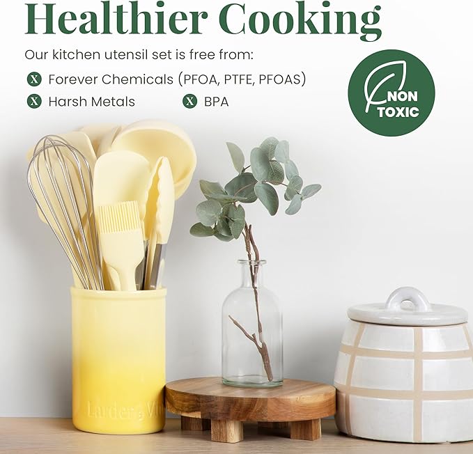 Larder & Vine 12-Piece Silicone Kitchen Cooking Utensils Set