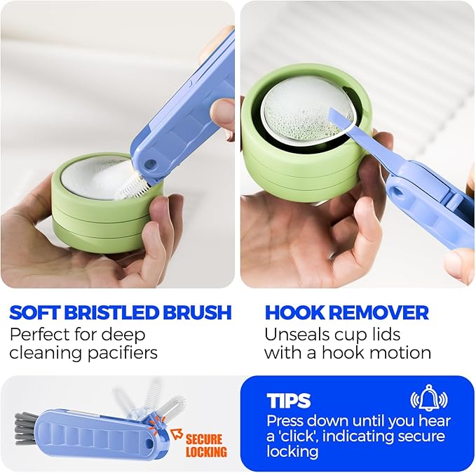 6 Pack Holikme 4 in 1 Cup Lid Cleaning Brush Set