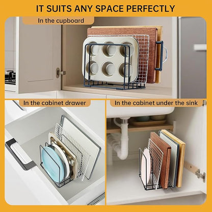 2-Pack 5-Tier Cutting Board Holder, Kitchen Cabinet Organizer Holder,