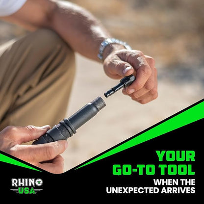 Rhino USA Survival Shovel w/Pick - Heavy Duty Carbon Steel Military Style Entrenching Tool for Off Road, Camping, Gardening, Beach, Digging Dirt, Sand, Mud & Snow. (Survival Shovel)