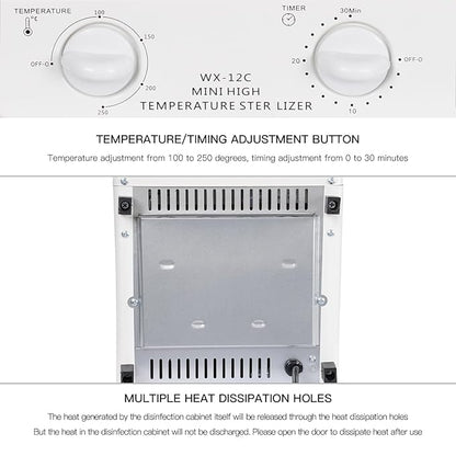 1000w High Temperature Sterilizer, 12l Multifunctional Sterilizer W/2* Trays