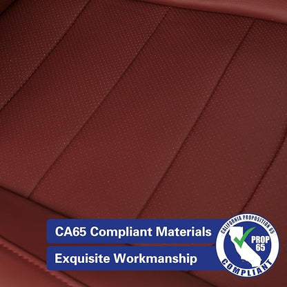 EKR Rav4 Seat Covers Custom Fit for Toyota Rav4 (Hybrid) LE/XLE Premium 2026, Leather Car Seat Cover Full Set for SUV,Faux Leather(Burgundy)