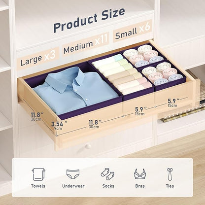 DIMJ Drawer Organizer Clothes