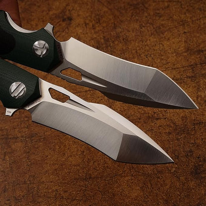 D2 Steel G10 Handle Folding Knife, Suitable for Outdoor Tactical Knife EDC, Survival, Climbing, Portable, Black