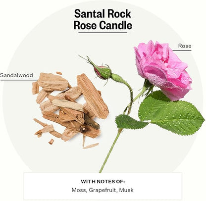 Apotheke 3-Wick Scented Candles for Home, Santal Rock Rose - 26 oz Soy Wax Jar Candle Gift for Women - Long-Lasting Fragrance with Perfume-Grade Essential Oils - Sandalwood, Rose, Musk & Leather