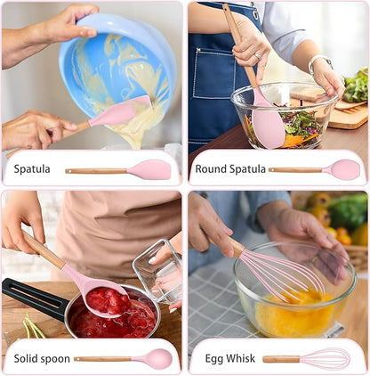 P&P CHEF Silicone Cooking Utensils Set, 8-Piece Kitchen Cooking Utensil