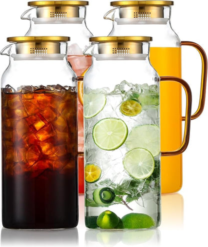 4 Pack 2 Liter/68 oz Glass Pitcher