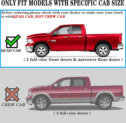 COMNOVA 6 Inches Quad Cab Running Boards for 2019-2026 Dodge Ram 1500 Quad Cab/Extended Cab, Side Steps Nerf Bars Running Boards & Steps for Dodge Ram Made with Stainless Steel.