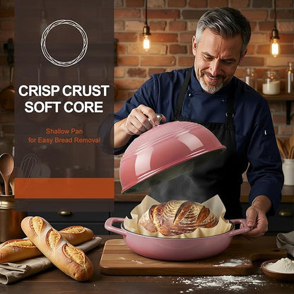 Overmont Enameled Cast Iron Bread Oven - 6QT Bread Dutch Oven