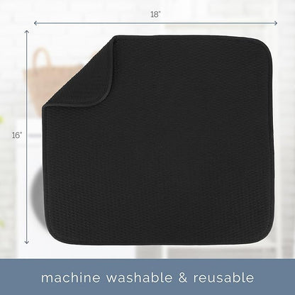 S&T INC. Dish Drying Mat, 16” x 18”, Absorbent Microfiber Kitchen Counter Mat