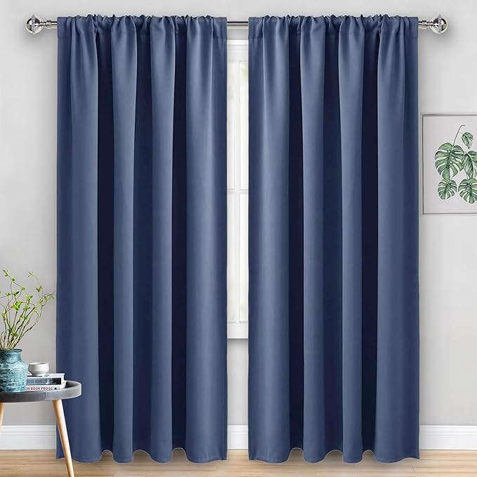 JIUZHEN Dusty Blue Blackout Curtains