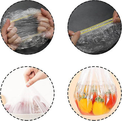 300 Pcs Plastic Bowl Covers Stretch Edging Disposable Food Covers Flexible